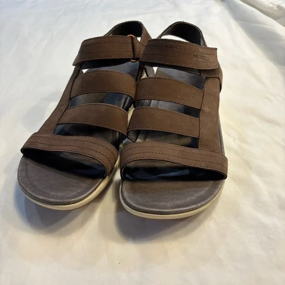 Merrell Women’s Kalari Lore Bracken Brown Leather Sandals Size 8 - Picture 1 of 7